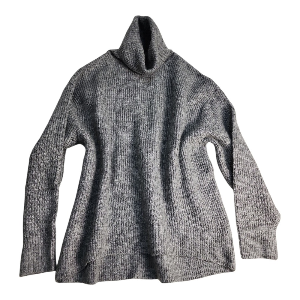 H&M Divided Turtleneck Sweater Womens XS Gray Oversized Cozy Ribbed